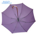 Paraguas De China Blue Line Auto Classic Crook Handle Wooden Stick Umbrella Big Size With Neverwet Technology